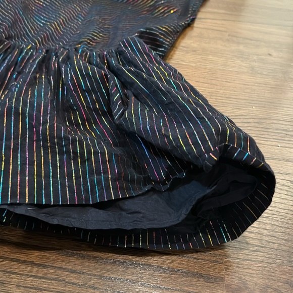 Tea Collection black foil striped dress with lining, size 10 - Picture 6 of 11